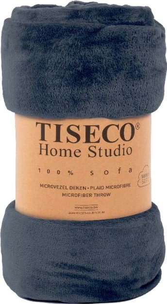 Tmavě modrý přehoz z mikroplyše na jednolůžko 150x200 cm Cosy - Tiseco Home Studio Tiseco Home Studio