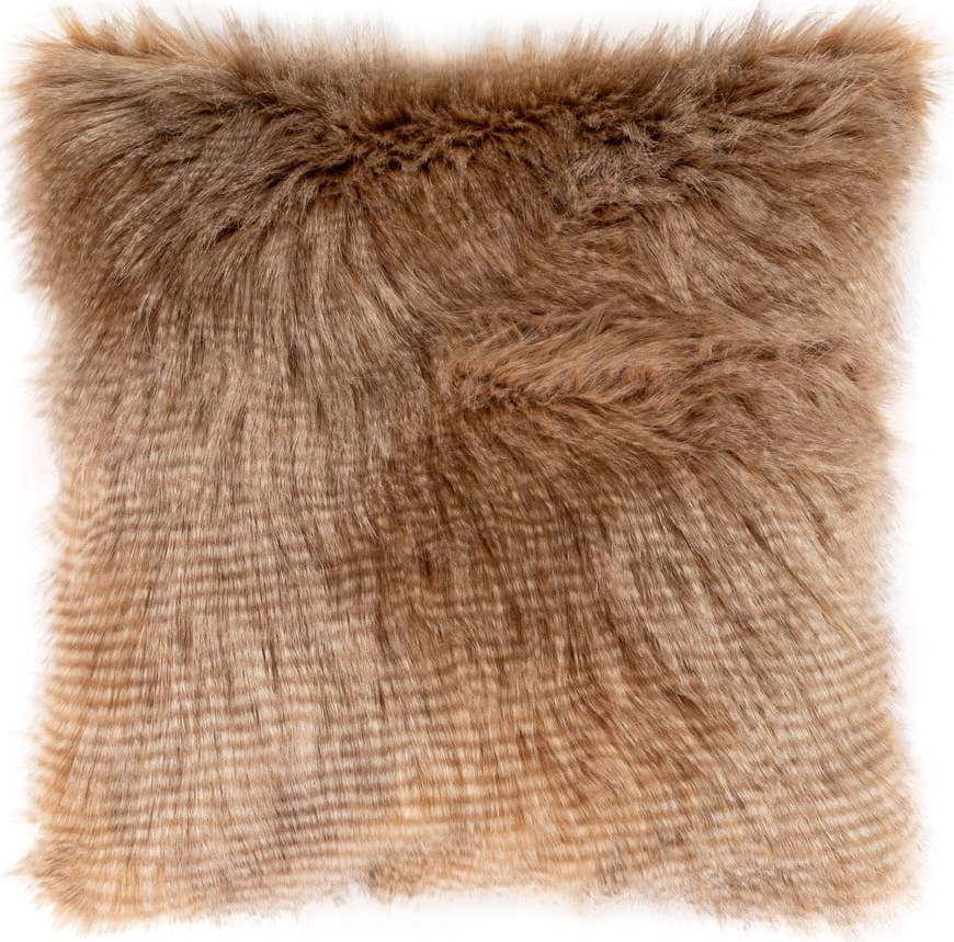Hnědý povlak na polštář z umělé kožešiny Tiseco Home Studio