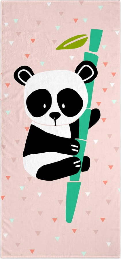 Světle růžová dětská osuška 150x70 cm Panda – Moshi Moshi Moshi Moshi