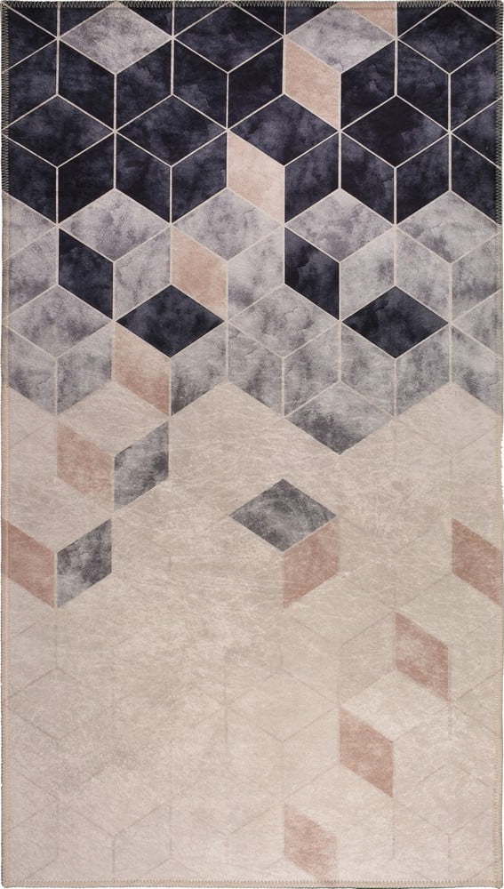 Tmavě modro-krémový pratelný koberec 150x80 cm - Vitaus Vitaus
