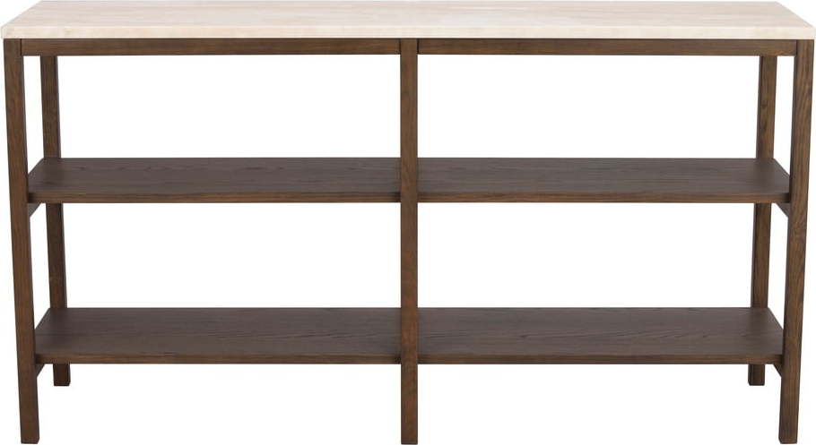 Hnědo-béžový konzolový stolek s deskou z kamene 140x40 cm Orwel - Rowico Rowico
