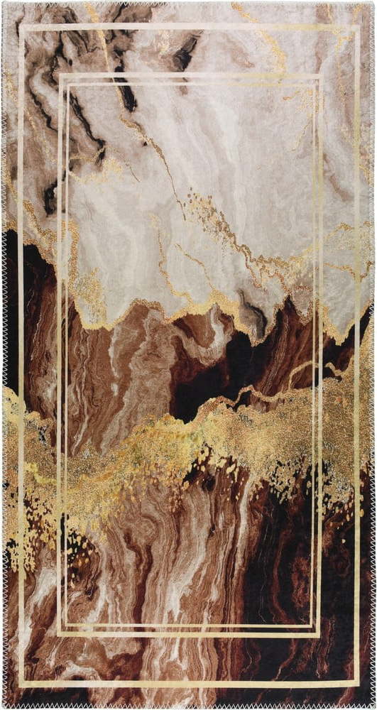 Hnědo-krémový pratelný koberec 120x180 cm – Vitaus Vitaus