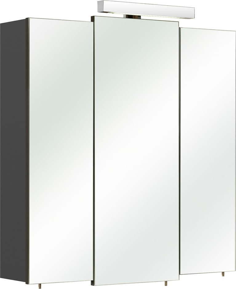 Tmavě šedá závěsná koupelnová skříňka se zrcadlem 68x73 cm Set 311 - Pelipal Pelipal