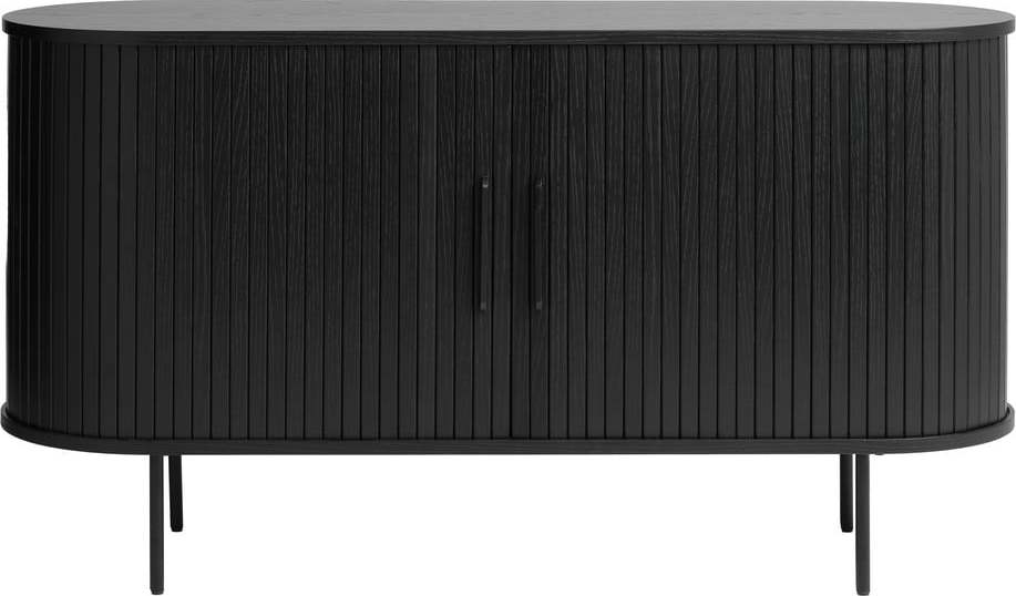 Černá nízká komoda v dekoru dubu 140x76 cm Nola – Unique Furniture Unique Furniture