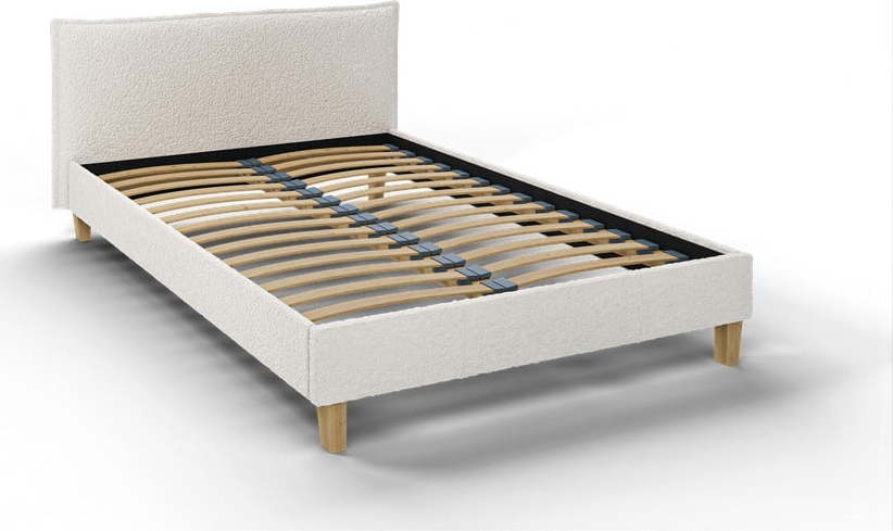 Krémová čalouněná dvoulůžková postel s roštem 140x200 cm Tina – Ropez Ropez