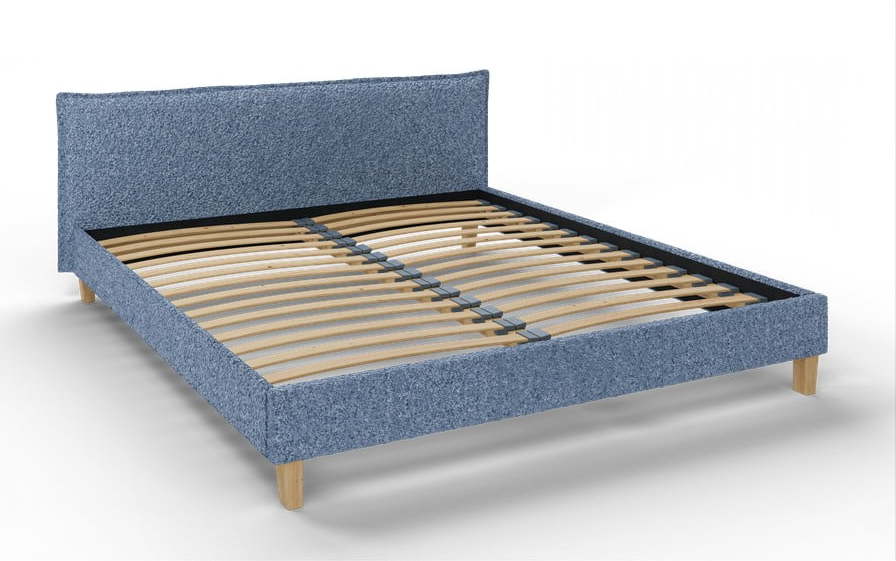 Modrá čalouněná dvoulůžková postel s roštem 180x200 cm Tina – Ropez Ropez