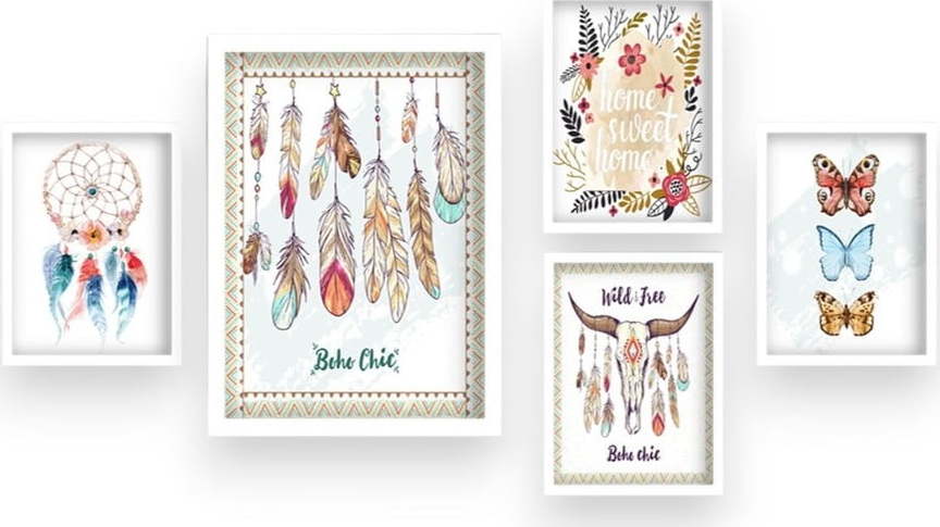 Obrazy v sadě 5 ks Boho – Wallity Wallity