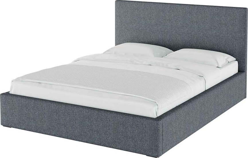 Šedá čalouněná dvoulůžková postel s úložným prostorem s roštem 160x200 cm Bufo Bed – MESONICA MESONICA
