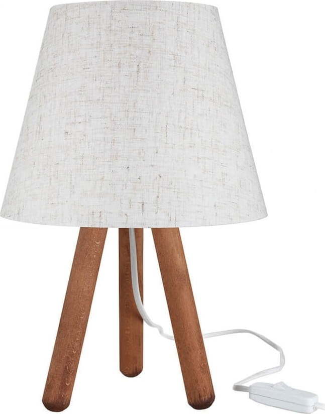 Stolní lampa s textilním stínidlem v bílo-přírodní barvě (výška 33