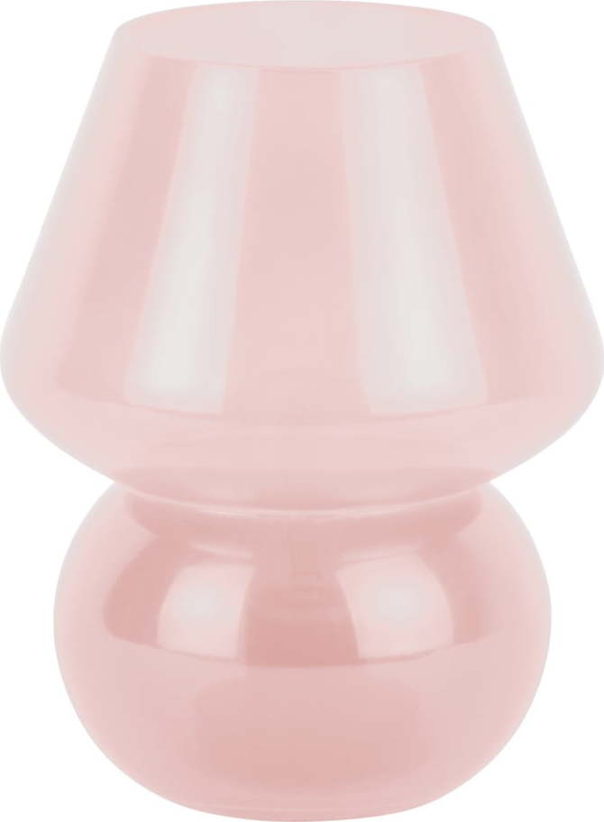 Světle růžová LED stolní lampa se skleněným stínidlem (výška 20 cm) Vintage – Leitmotiv Leitmotiv