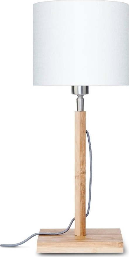 Stolní lampa s bílým stínidlem a konstrukcí z bambusu Good&Mojo Fuji Good&Mojo