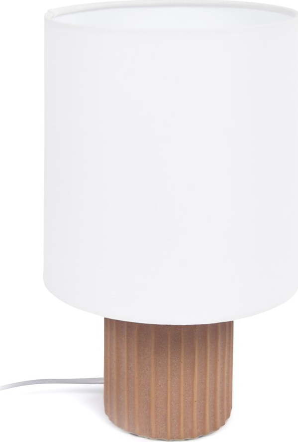 Stolní lampa s textilním stínidlem v bílo-přírodní barvě (výška 28 cm) Eshe – Kave Home Kave Home