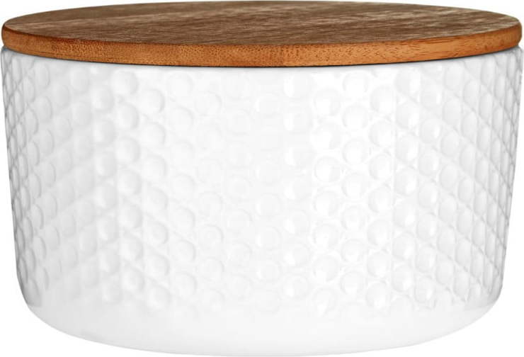 Bílá dóza s bambusovým víkem Premier Housewares Premier Housewares