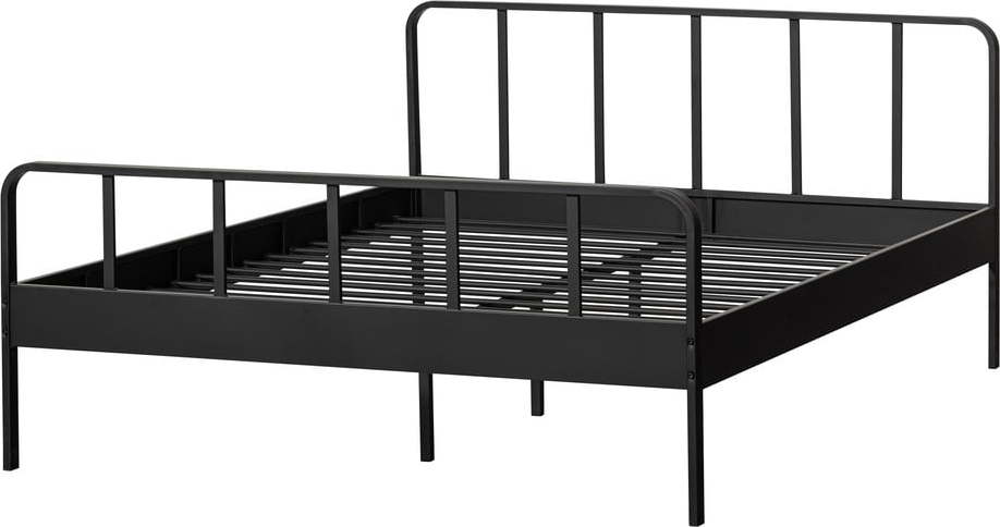 Černá kovová dvoulůžková postel s roštem 160x200 cm Mees – WOOOD WOOOD