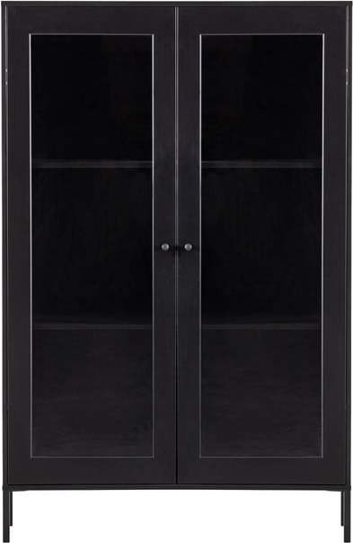 Černá vitrína z borovicového dřeva 100x155 cm Xam – WOOOD WOOOD