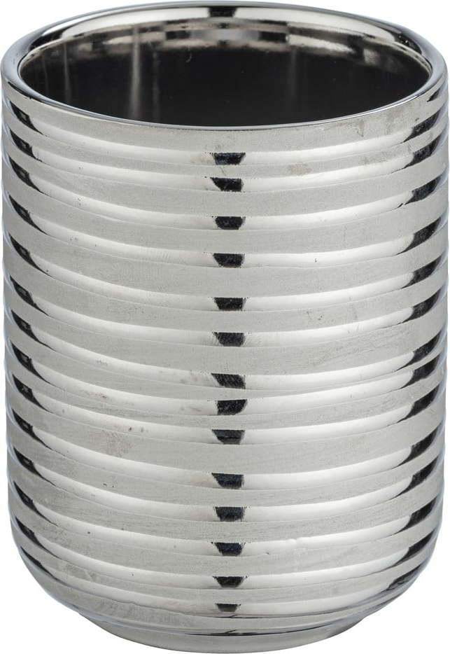 Keramický kelímek na zubní kartáčky ve stříbrné barvě Vilalba – Wenko WENKO