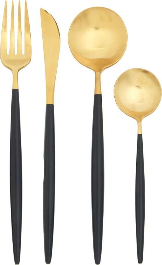 Sada 16 příborů ve zlato-černé barvě z nerezové oceli Premier Housewares Avie Premier Housewares