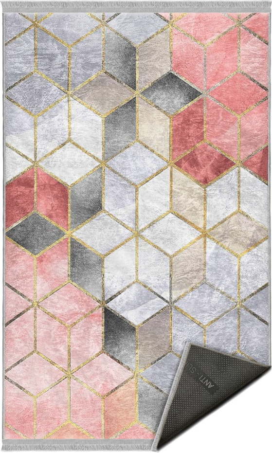 Šedo-růžový pratelný koberec 80x140 cm – Mila Home Mila Home