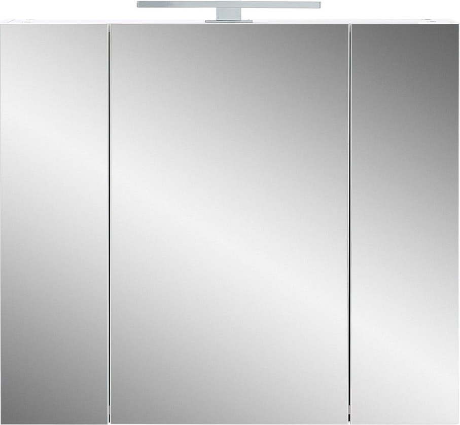 Bílá koupelnová skříňka se zrcadlem 76x71 cm - Germania Germania