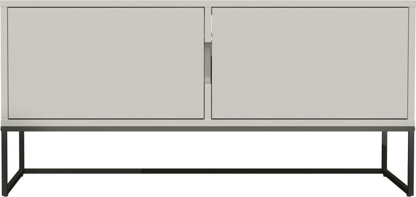 Bílý TV stolek s černými kovovými nohami Tenzo Lipp Tenzo
