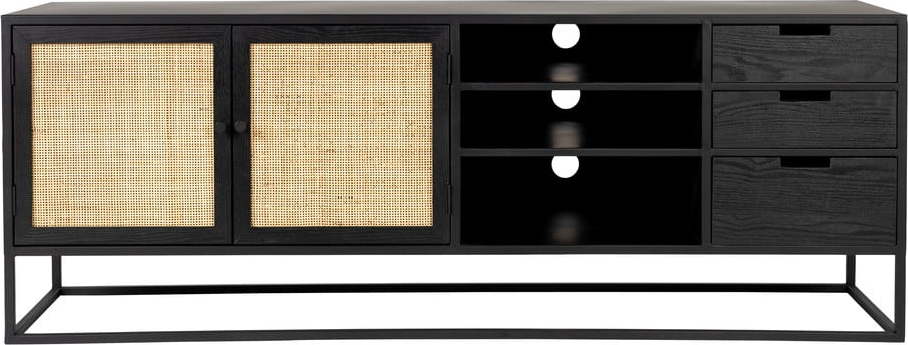 Černý ratanový TV stolek 38x55 cm Guuji – White Label White Label