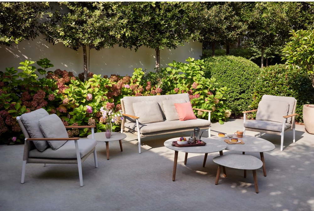 Krémový zahradní lounge set pro 4 Ray – Diphano Diphano