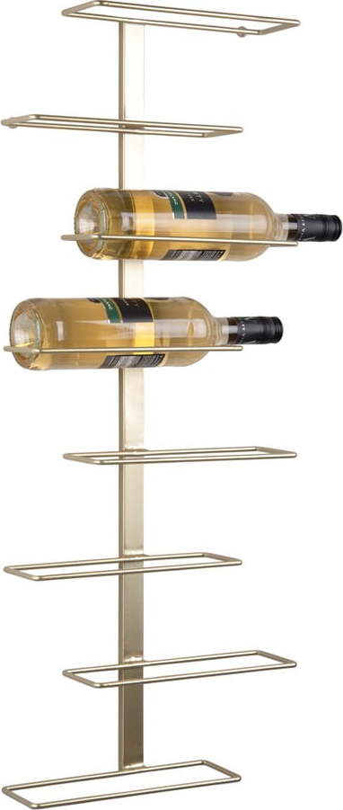 Nástěnný kovový regál na víno ve zlaté barvě počet lahví 8 Float – PT LIVING PT LIVING
