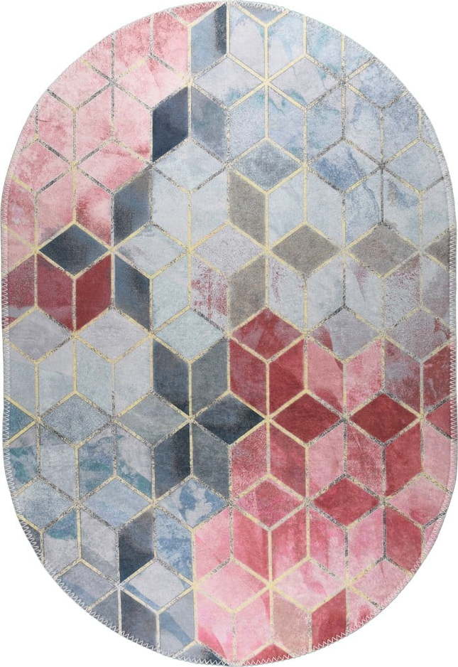 Růžovo-světle šedý pratelný koberec 80x120 cm – Vitaus Vitaus