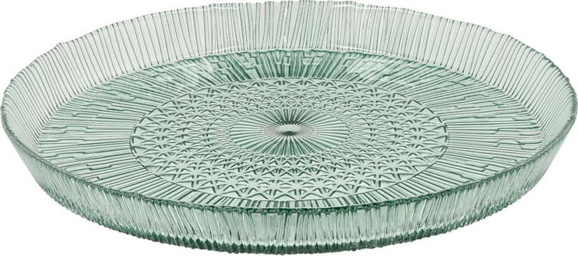 Zelený skleněný servírovací talíř ø 30 cm Kusintha – Bitz Bitz