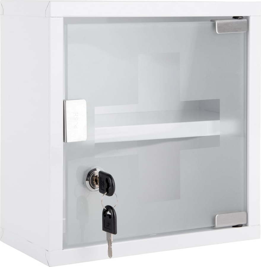 Bílá kovová závěsná skříňka na léky 12x25 cm – PT LIVING PT LIVING