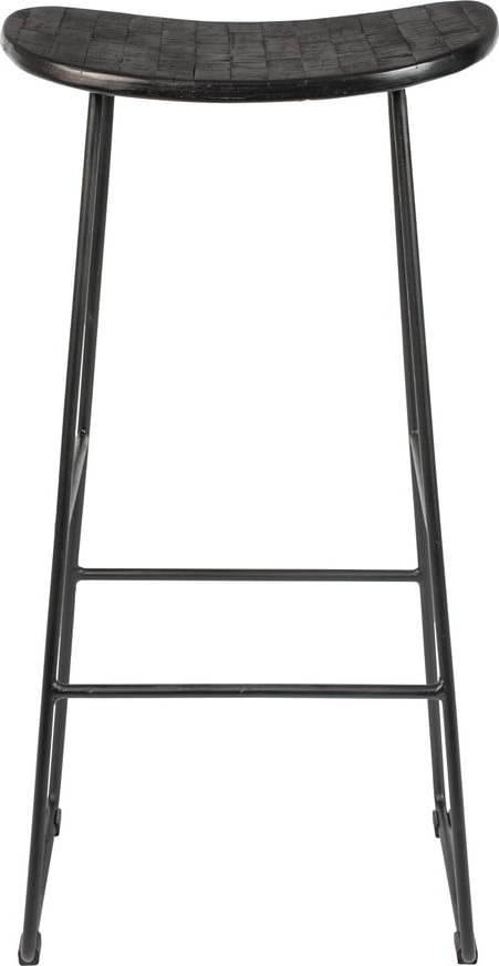 Černá barová židle z teakového dřeva 80 cm Tangle – White Label White Label