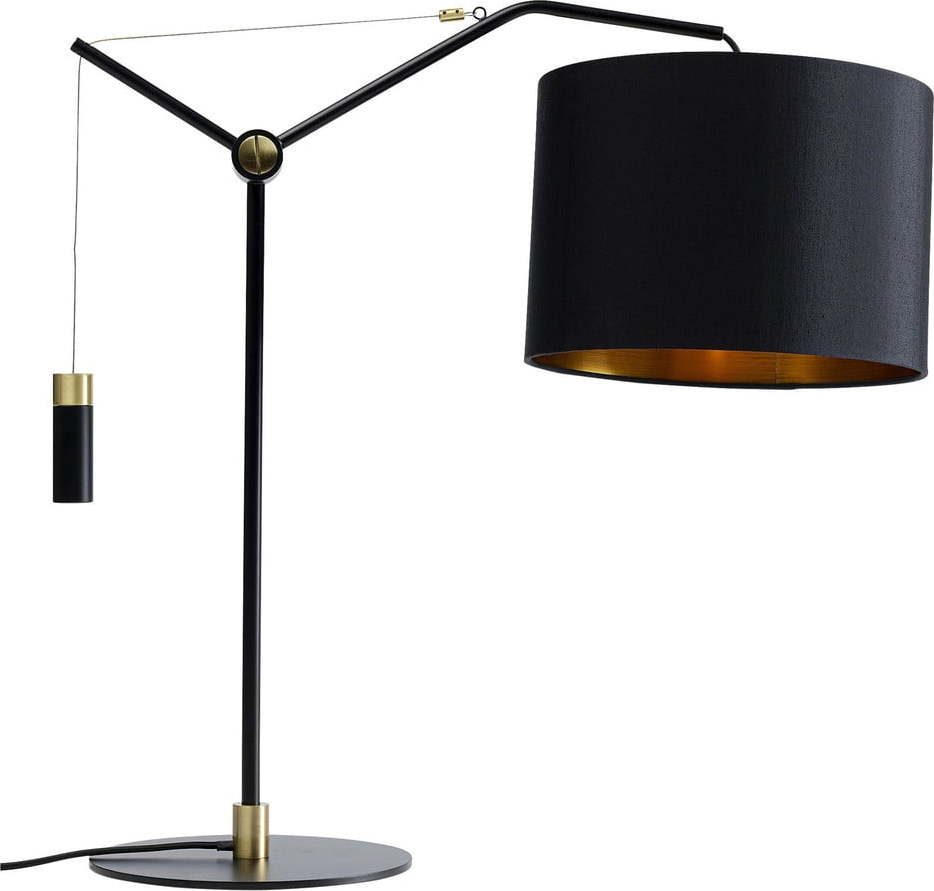 Černá stolní lampa s textilním stínidlem (výška 55 cm) Salotto – Kare Design Kare Design