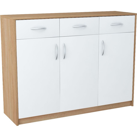 Komoda JULIA K13D3 Bílá/dub sonoma BESTSELLER