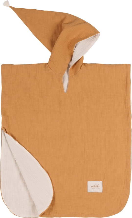 Koňakově hnědé mušelínové dětské pončo velikost M – Malomi Kids Malomi Kids