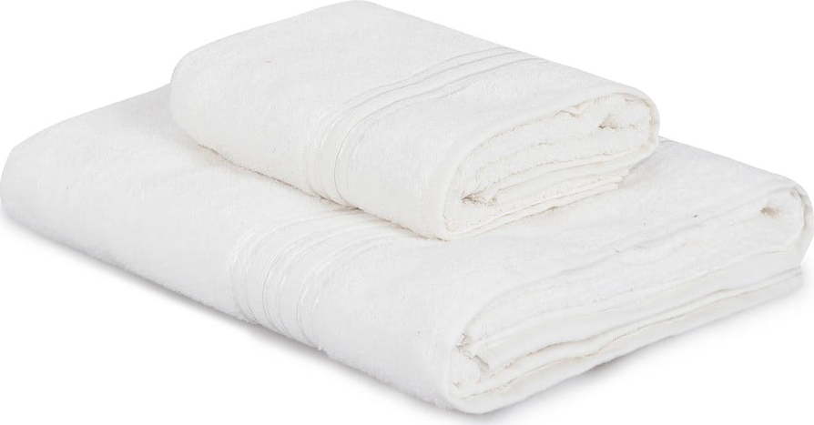 Krémové bavlněné ručníky a osušky v sadě 2 ks Dora – Foutastic Foutastic