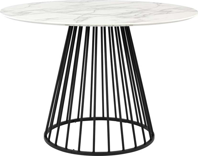 Kulatý jídelní stůl s deskou v dekoru mramoru ø 110 cm Floris – White Label White Label