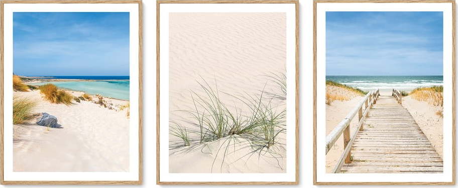 Sada plakátů v rámu 3 ks 30x40 cm To the Beach knor