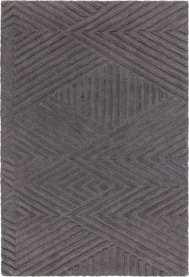 Antracitový vlněný koberec 200x290 cm Hague – Asiatic Carpets Asiatic Carpets