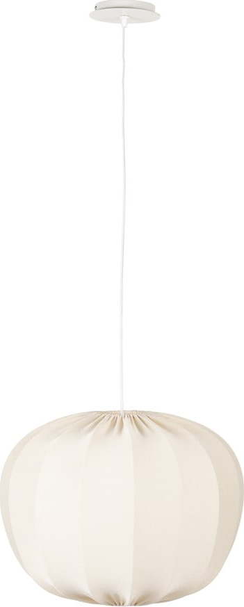 Bílé závěsné svítidlo s textilním stínidlem ø 38 cm Shem – White Label White Label