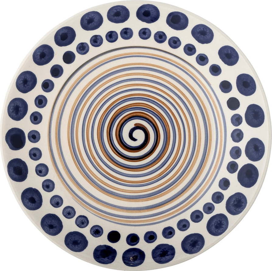 Bílo-tmavě modrý talíř z kameniny ø 27 cm Shama – Bloomingville Bloomingville