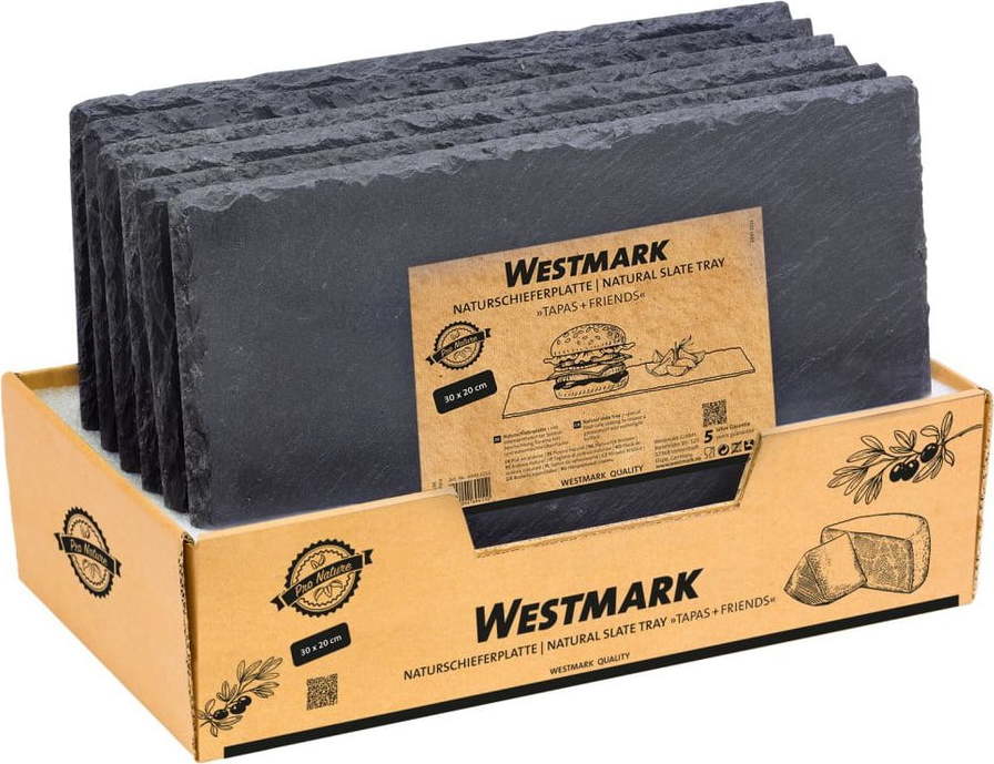Břidlicové tácy v sadě 6 ks 20x30 cm Tapas&Friends – Westmark Westmark