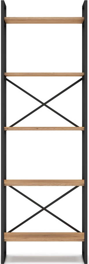 Černý/přírodní regál v dekoru dubu 58x175 cm Dusan – Marckeric Marckeric