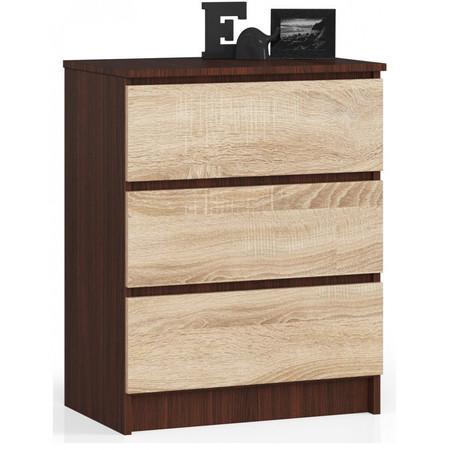Komoda K60 3SZ - wenge/dub sonoma Akord