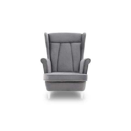 Křeslo ušák VALIA Bílá Světle šedá Signal-nabytek