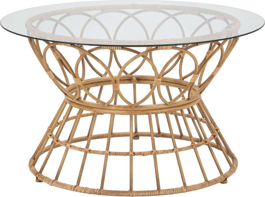 Kulatý konferenční stolek se skleněnou deskou v přírodní barvě ø 75 cm Panama – Mauro Ferretti Mauro Ferretti