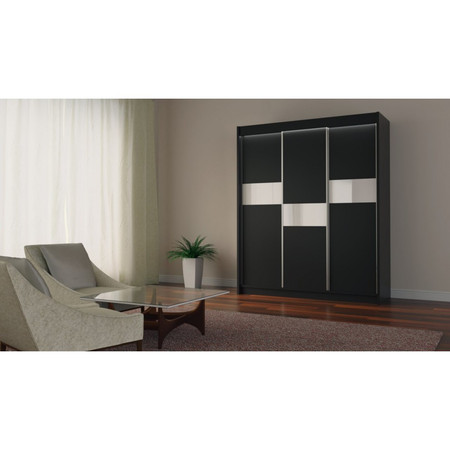 Kvalitní Šatní Skříň Livia 180 cm Černá/bílá Furniture