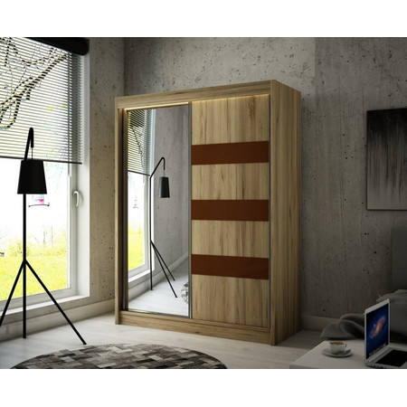 Kvalitní Šatní Skříň Lotse 200 cm Dub Craft Čokoláda Furniture