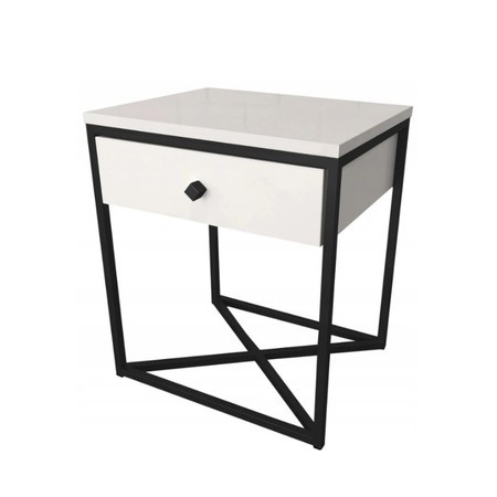Noční stolek GOLDEN III - bílá/černá T-TABLE
