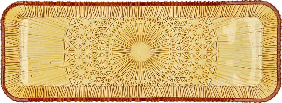 Oranžový skleněný servírovací talíř 14x38 cm Kusintha – Bitz Bitz
