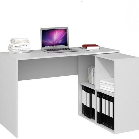 Počítačový stůl s regálem MALAX 2x2 - bílá TOP Nábytek